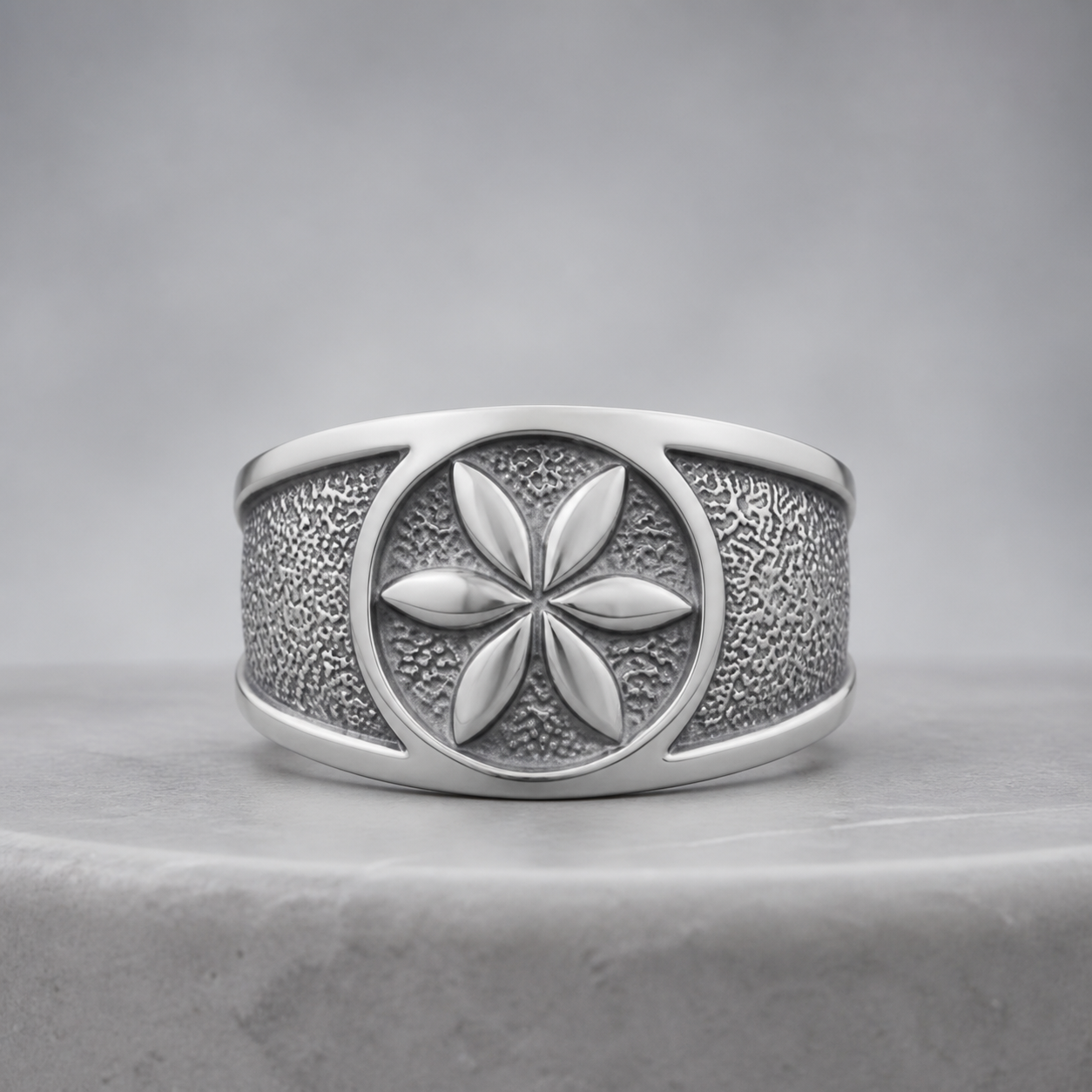 Flower of Life – Pure Silver Ring